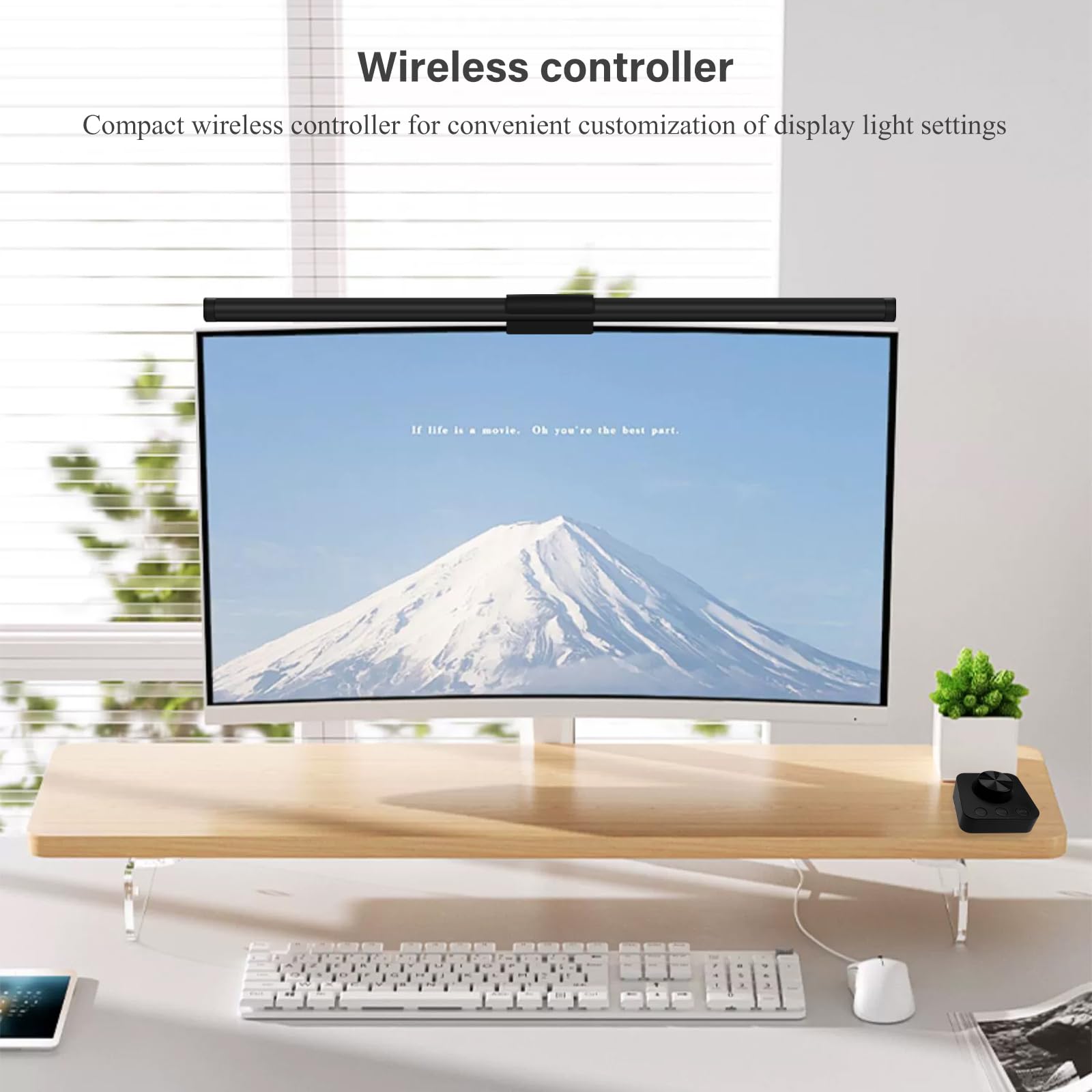 Barre de Lampe de Moniteur USB 55CM avec Télécommande Contrôle Tactile Réglable Luminosité et Teinte Protection des Yeux pour Bureau Maison Jeu
