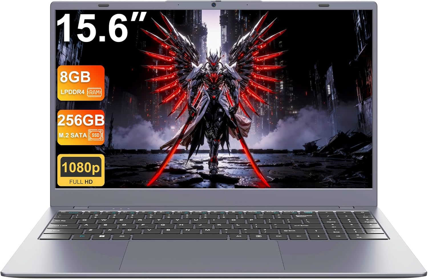 15.6" Laptop PC with AMD 3020e Processor, 8GB RAM 256GB SSDFull HD IPS Display3xUSB A2xType-CHD PortWi-Fi 5BT5.0Ultra Thin and Light Notebook Computer - Grey