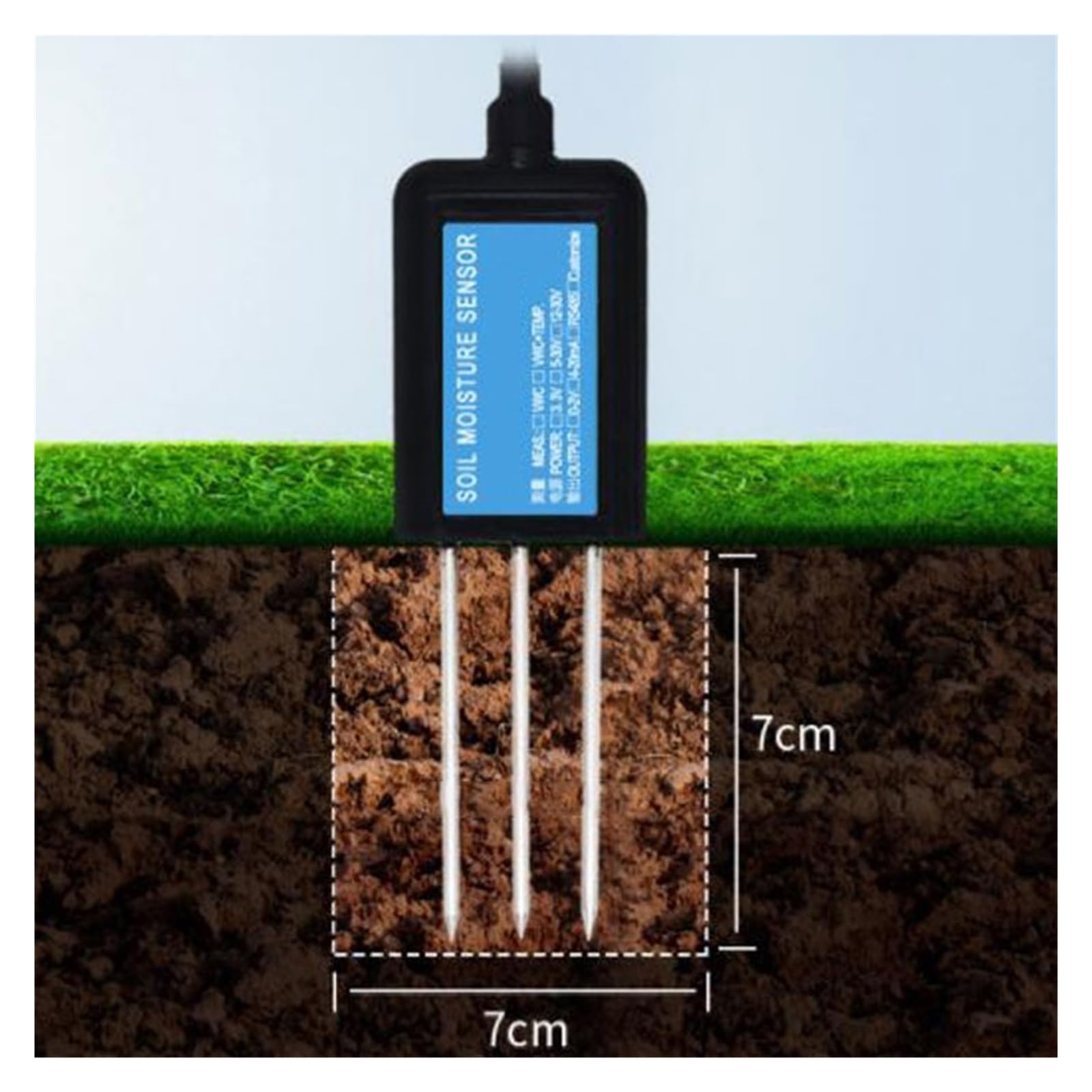 Medidor de humedad del suelo Higrómetro 2 en 1, Sensor de humedad del suelo, Sensor de temperatura y humedad, conductividad eléctrica, probador de suelo, medidor de humedad de salida Fiable y Preciso