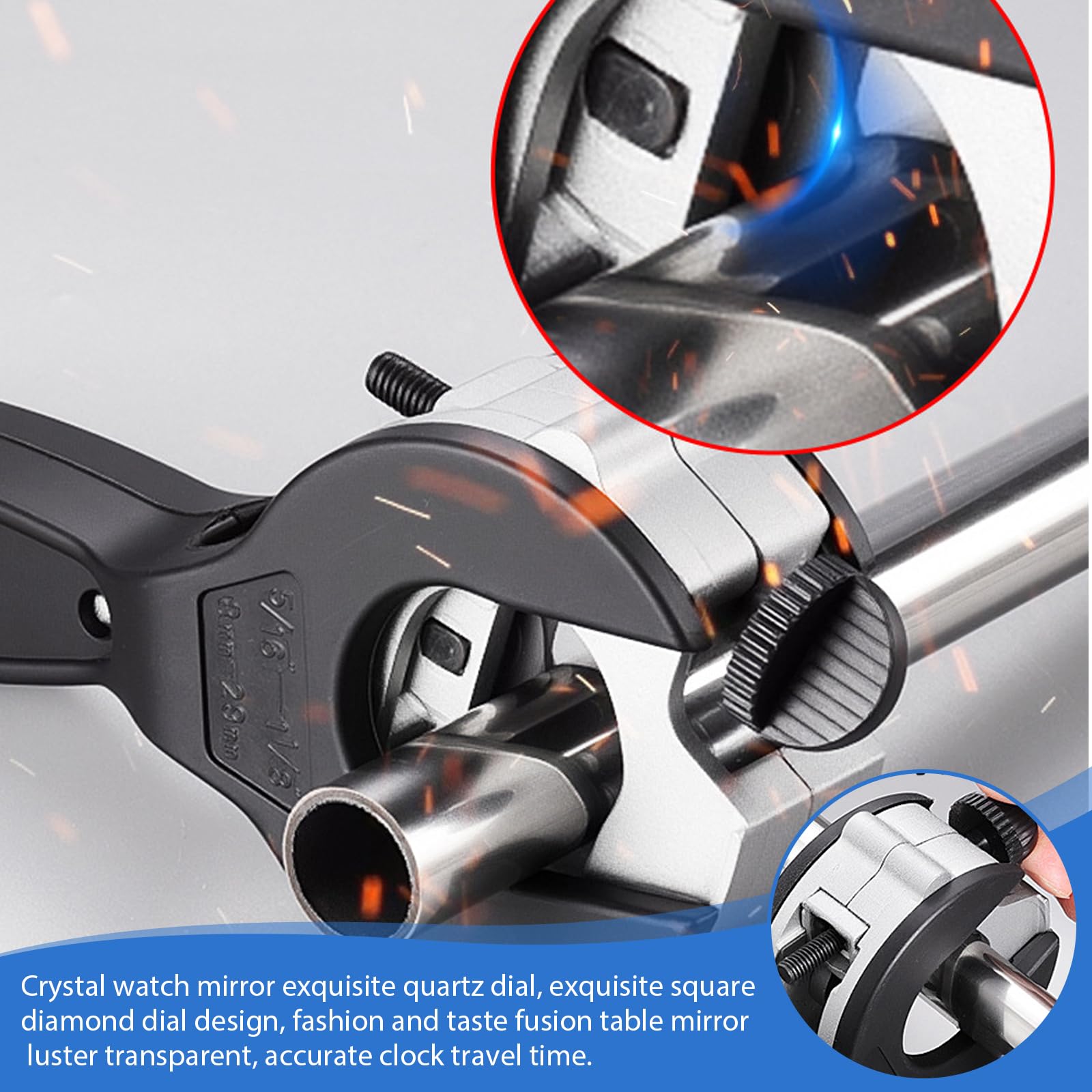 Tagliatubi a Cricchetto per Acciaio Inossidabile e Rame 8-29 mm, Set con 3 Dischi Intercambiabili