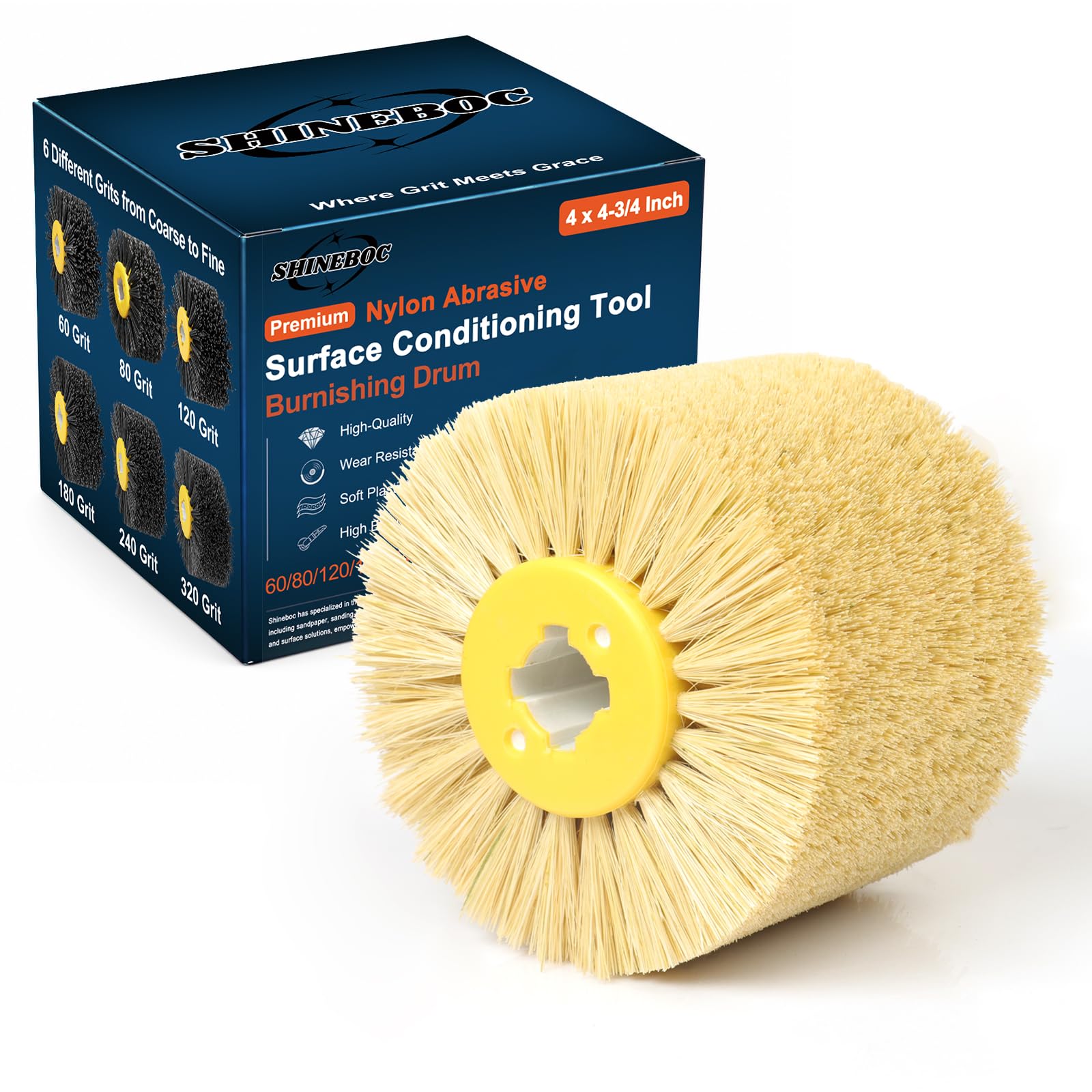 Shinboc 80 Grit Nylon Polishing Wheel - Fine Surface Conditioning -13