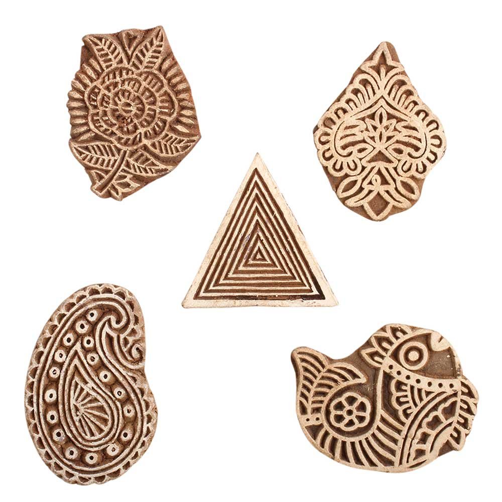 Indianshelf Wooden Printing Blocks for Creative DIY and Textile Crafts | Durable wooden printing blocks designed for fabric printing, pottery, paper crafts and DIY décor.-image-29