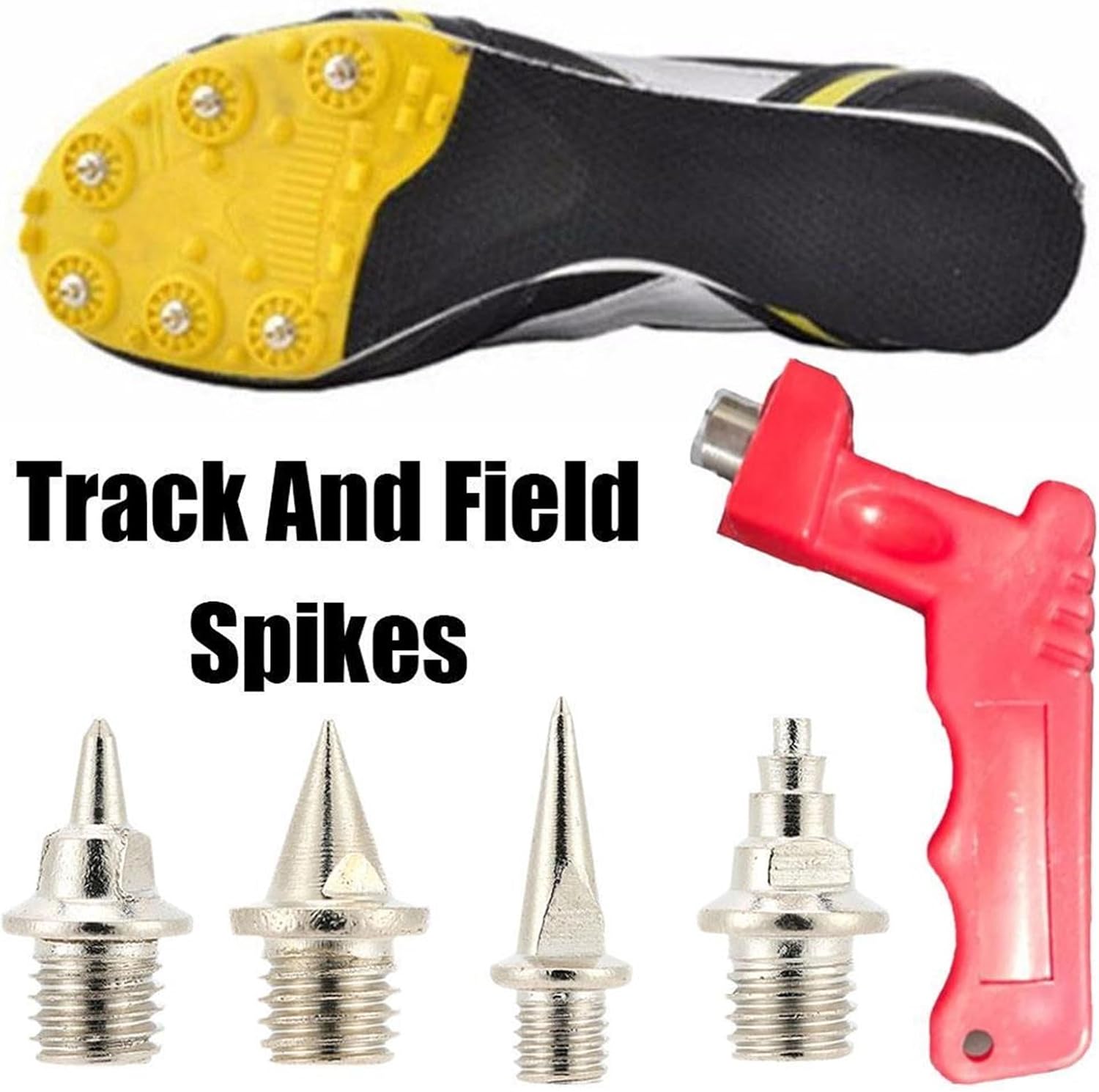Track Spikes 200Pcs Steel Shoe Spikes Replacement Track and Field for Sports Shoes Running Silver