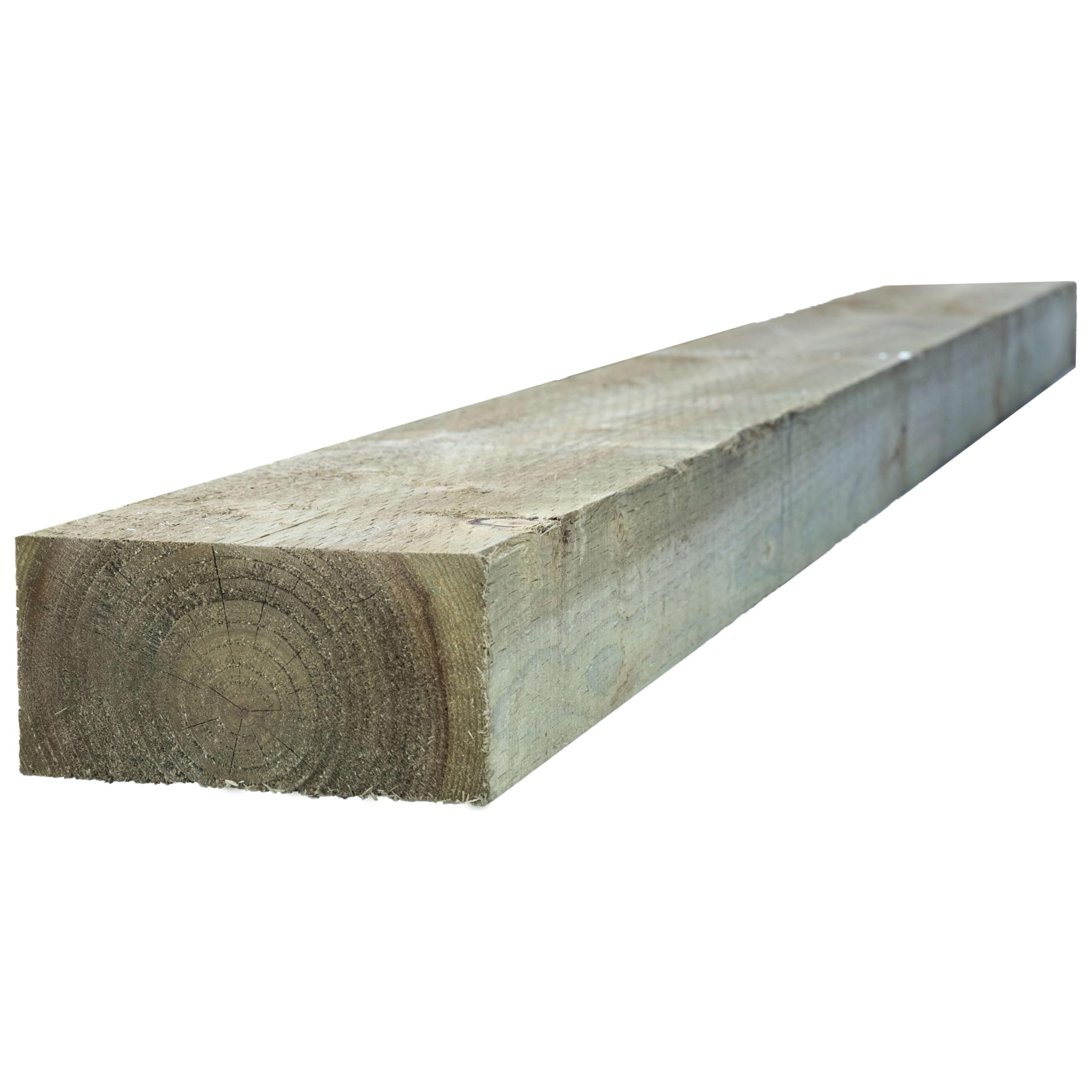 Garden Sleeper Timber Railway Sleeper Pressure Treated Softwood Landscaping Timber - 100 x 200 x 2400mm - LIGHT GREEN
