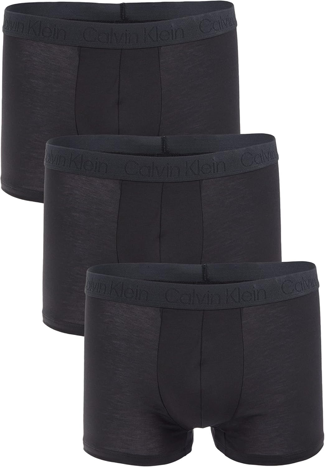Calvin Klein Men`s Reconsidered Micro Low Rise Stretch Knit Trunks 3 Pack (B(NP2488-001)/B, X-Large)