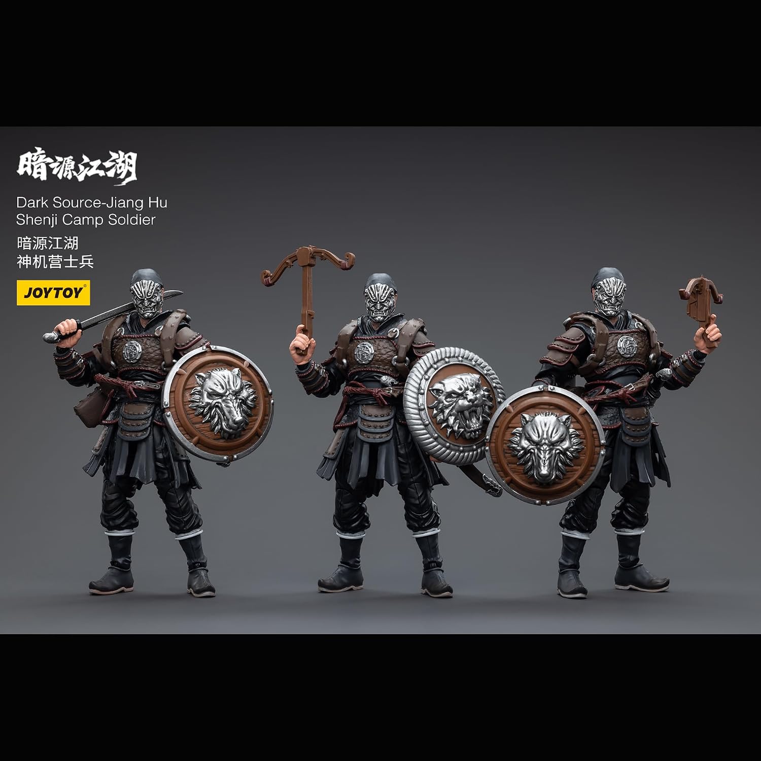 JOYTOY 1/18 Action Figures - Dark Source Jiang Hu Shenji Camp Soldier - 3PCS/4‘’,Classic Character,Collectible,Age 15 and Above