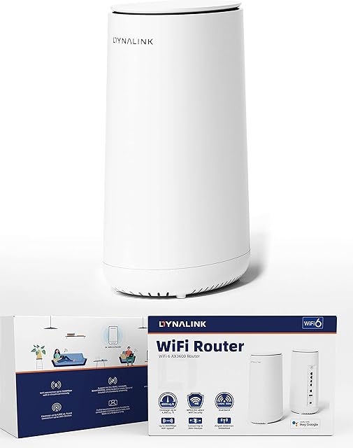 Dynalink WiFi 6 AX3600 Router (DL-WRX36), Dual Band, 8-Stream WiFi Router, Wireless Speed Up to 3.6Gbps, MU-MIMO, 2.5G WAN Port, 4 Gigabit LAN Ports, for Home & Gaming (1 Pack)