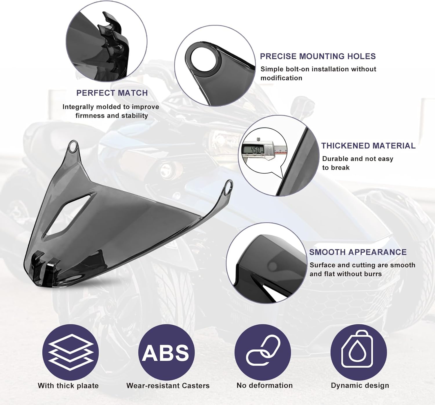 Gauge Shield Gauge Cover Protector for Can-Am Spyder F3 F3-S 2015-2025 Accessories,Replace #219400531 (Tinted Smoked)