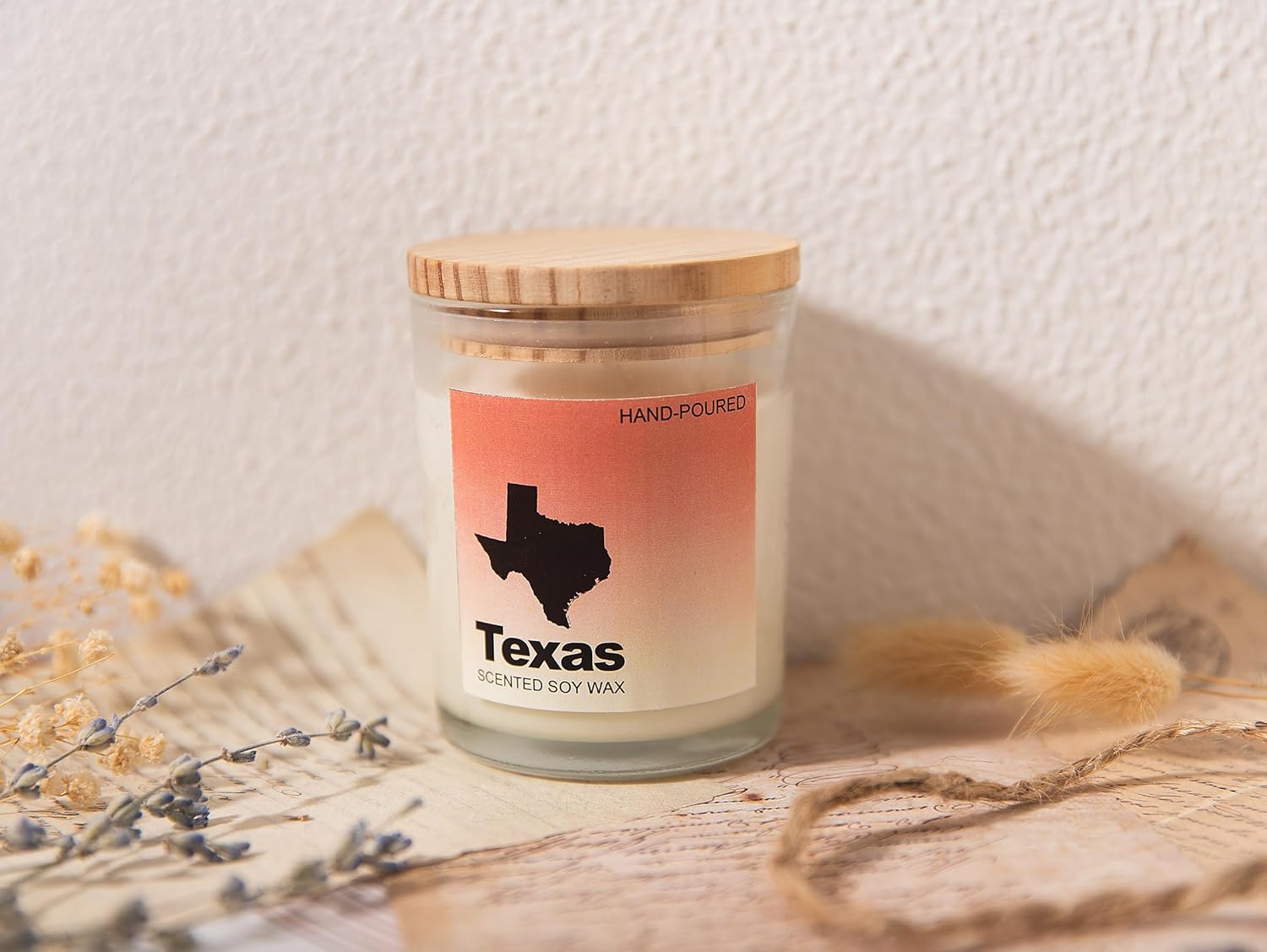 Texas Gifts, Texas Themed & Souvenirs Gifts, Home Sick Sandalwood Scented Candle, Natural Soy Wax & Natural Essential Oils - Image 2