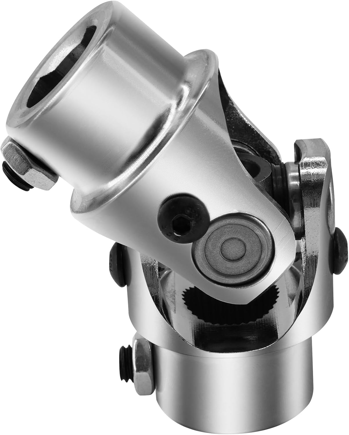 3/4-36 Spline X 3/4" DD Chrome Steering Universal Joint Single U Joint Shaft