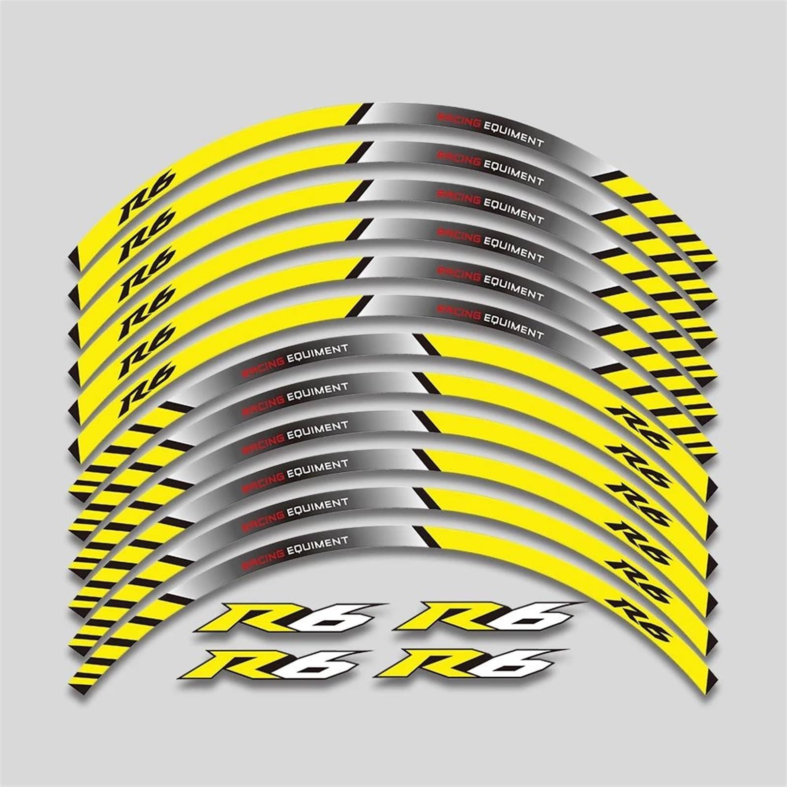 Stickers Motorcycle Wheel Stickers Reflective Rim Motorbike Waterproof Decals for YZFR6 YZF R6(Style 6)
