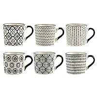 H&H Vhera Set 6 Tazze da Tè/Caffè lungo, in Stoneware (220 cc)