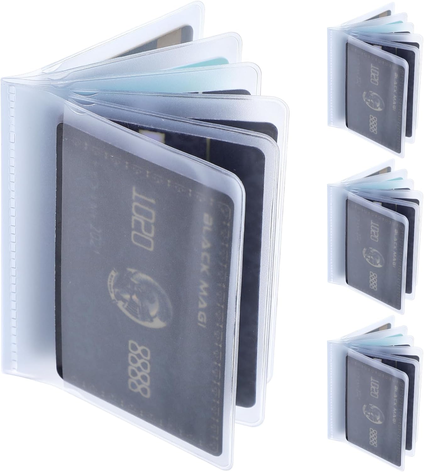 Plastic Wallet Insert, 4 Packs 6 Page Credit Card Holder