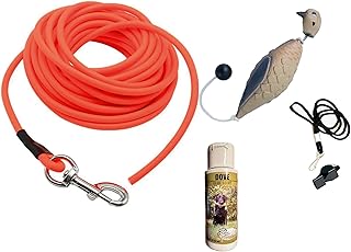 Dog Training Ruff-Cord Check Cord Tracking Leash 30 ft. - Dove Trainer - Dove Scent - Lanyard and Whistle Dog Training Kit HuntEmUp