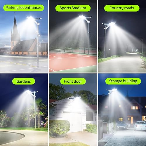 Miniatura 6 de 6000W Solar Street Light200000LM 6500K Solar Street Lights Outdoor, Dusk to Dawn Solar Outdoor Lighting with Motion Sensor, IP67 Solar Parking Lot
