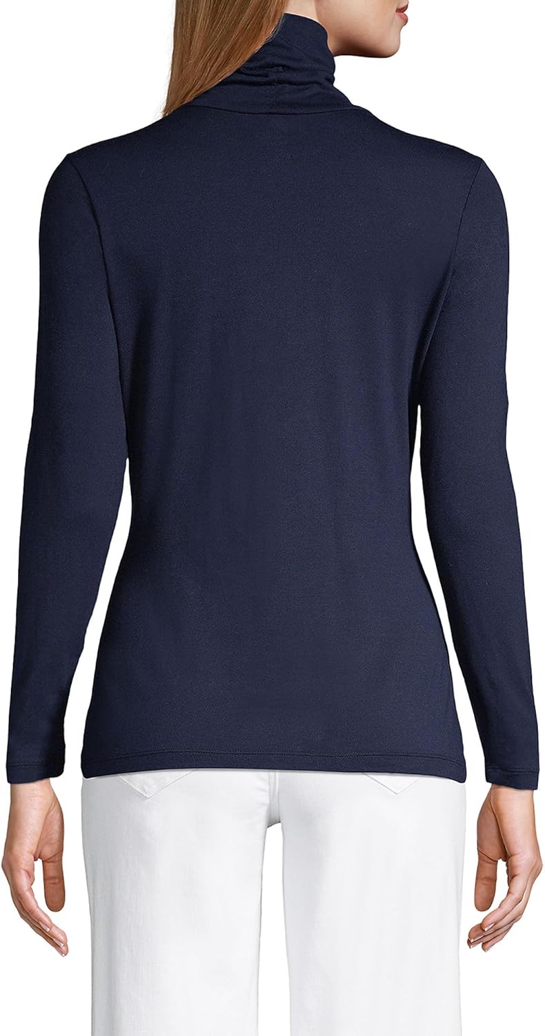 Lands' End Lightweight Jersey Long Sleeve Turtleneck - Image 2