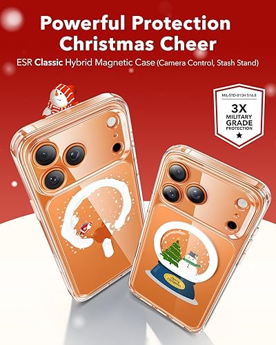 Vista 158 de ESR Funda para iPhone 15 Pro Max, compatible con MagSafe, de grado militar, negro transparente