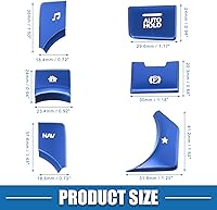 Vista 5 de Cubierta de panel de consola central de coche, interruptor de mano de freno multimedia para Mazda CX-5 2017-2020, azul (Set de 7)