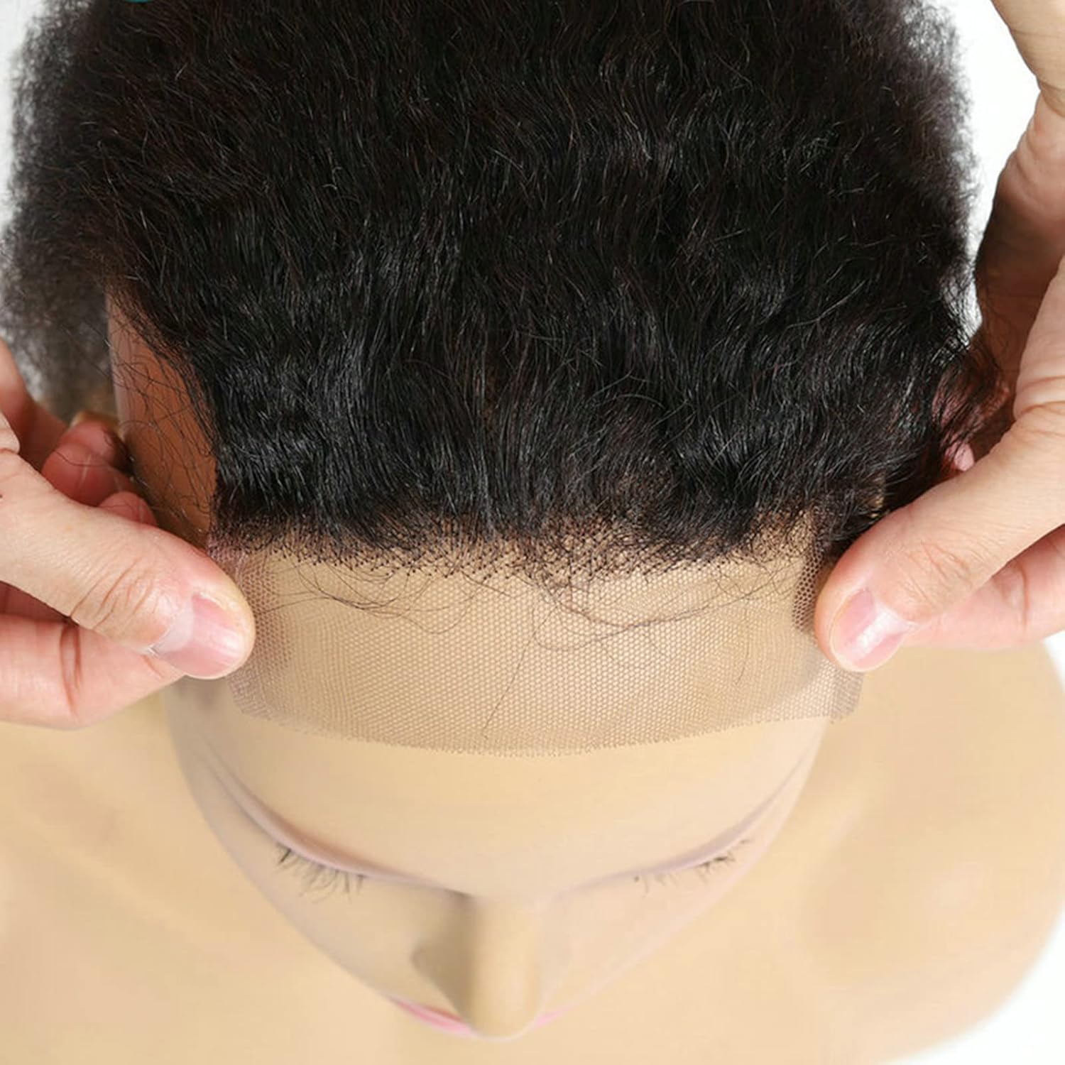 Kinky Straight Closure Human Hair Light Yaki Straight Lace Closure 4x4 Free Part 16 Inch 150% Density Brazilian Remy Hair Natural Color