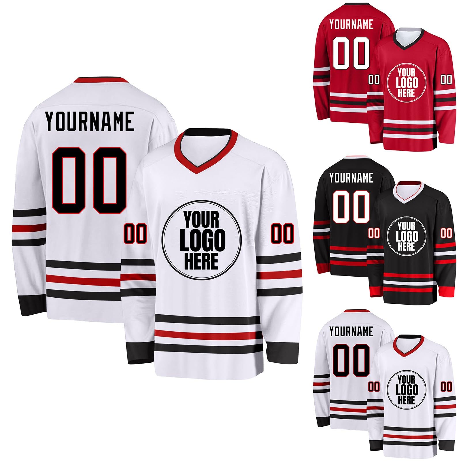 Camisetas de Hockey Personalizadas para Hombres, Mujeres, Adolescentes y Niños