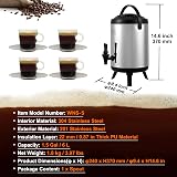 VEVOR Stainless Steel Insulated Beverage Dispenser, 1.5 Gallon 6 Liter, Thermal Hot and Cold Drink Server Dispenser with Spigot Handle, Food-Grade for Hot Tea Coffee Water Restaurant Drink Shop - 7