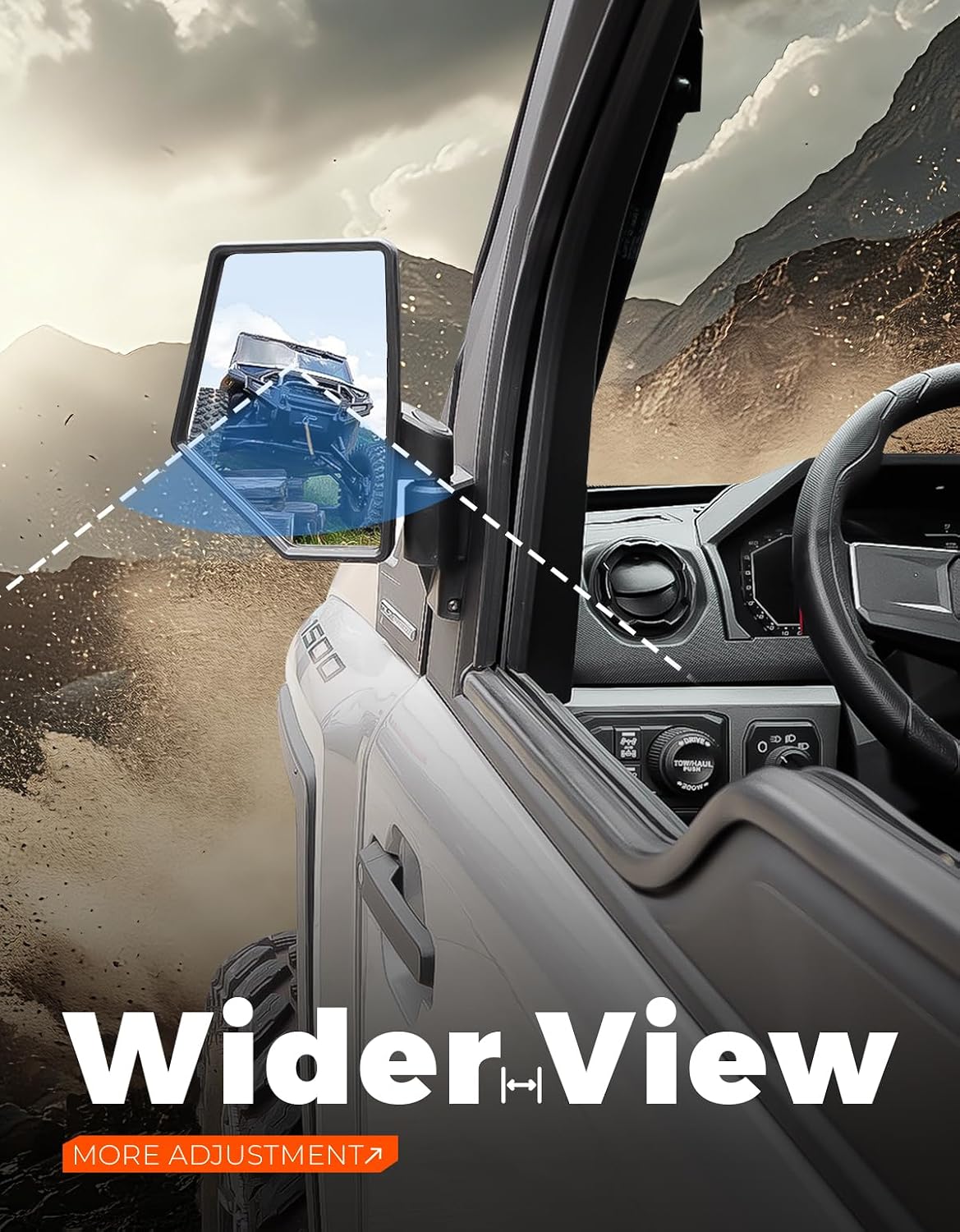 Door-Mounted Side Mirrors for Polaris Ranger XD 1500 / Crew XD 1500 2024 2025 2026, Folding Side Rearview Mirrors Kit for Polaris Ranger Crew/XD 1500 Northstar Accessories (2PCS)