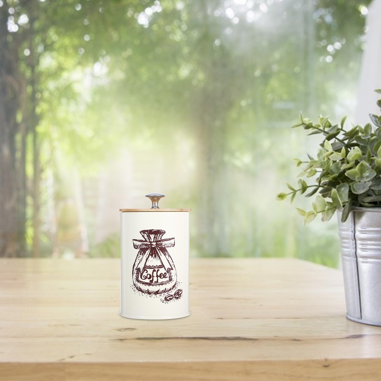 Set di 3 Barattoli Ermetici per Caffè Tè Zucchero con Coperchio