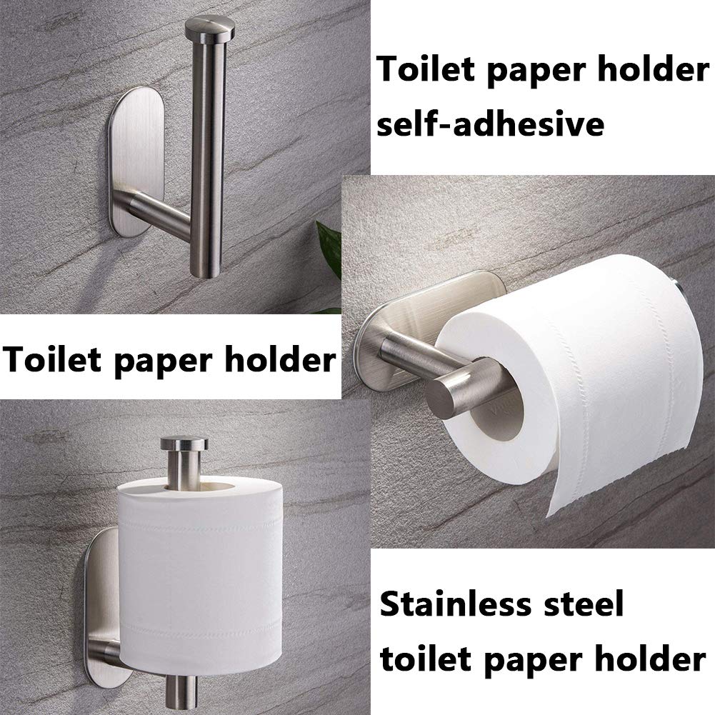 UKOFEW Porte Papier Toilette Acier Inoxydable - Support Mural Adhésif Sans Percer - Salle De Bain