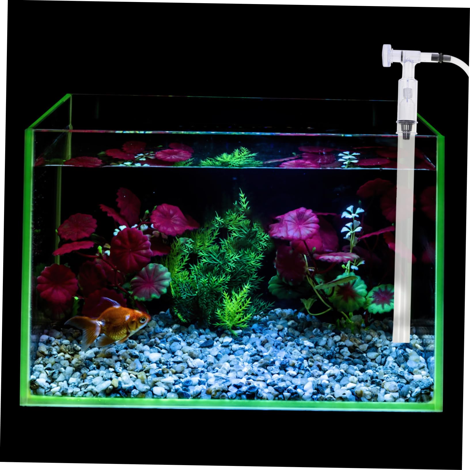 Happyyami 2 Pièces Changement d'eau Aquarium Distributeur Para Pompe Baril Piscine Conditionneur Poisson Étang Tuyau Évacuation Changeur Réservoir Air Filet Changement d'eau D'aquarium