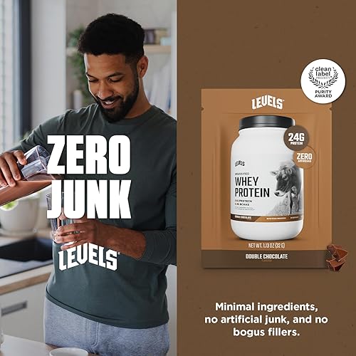Miniatura 22 de Levels - Concentrado de proteína de suero de leche de ganado alimentado con pasto, sin ingredientes artificiales, 0.85 oz de proteína, capuchino, 2