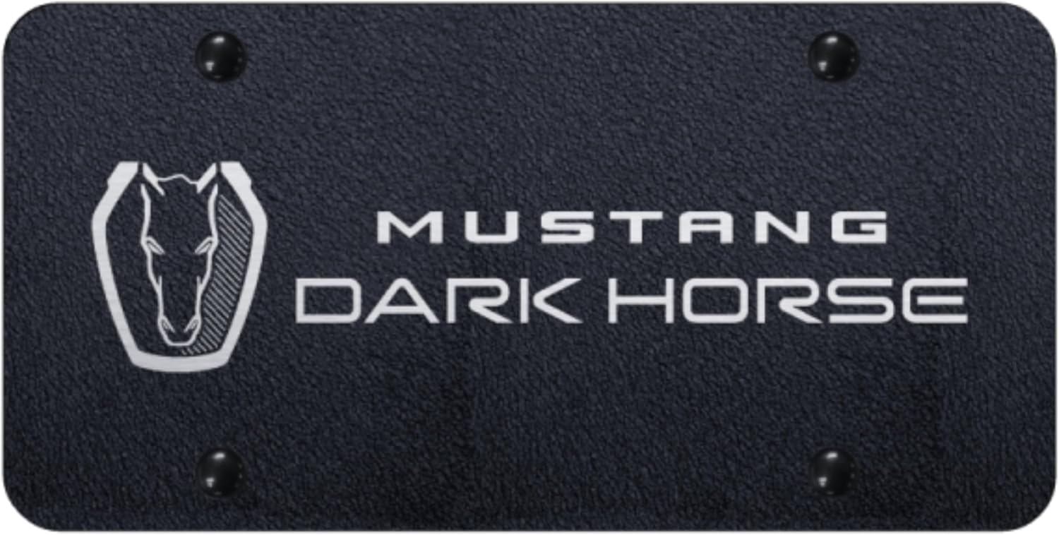 Au-TOMOTIVE GOLD, INC. Officially Licensed Laser Etched License Plate for Mustang Dark Horse (Rugged Black)