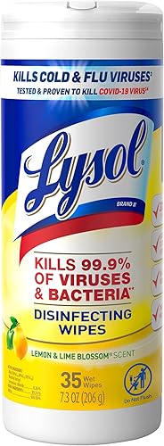 Lysol - Paquete económico de toallitas desinfectantes Flor de lima y limón 35 unidades
