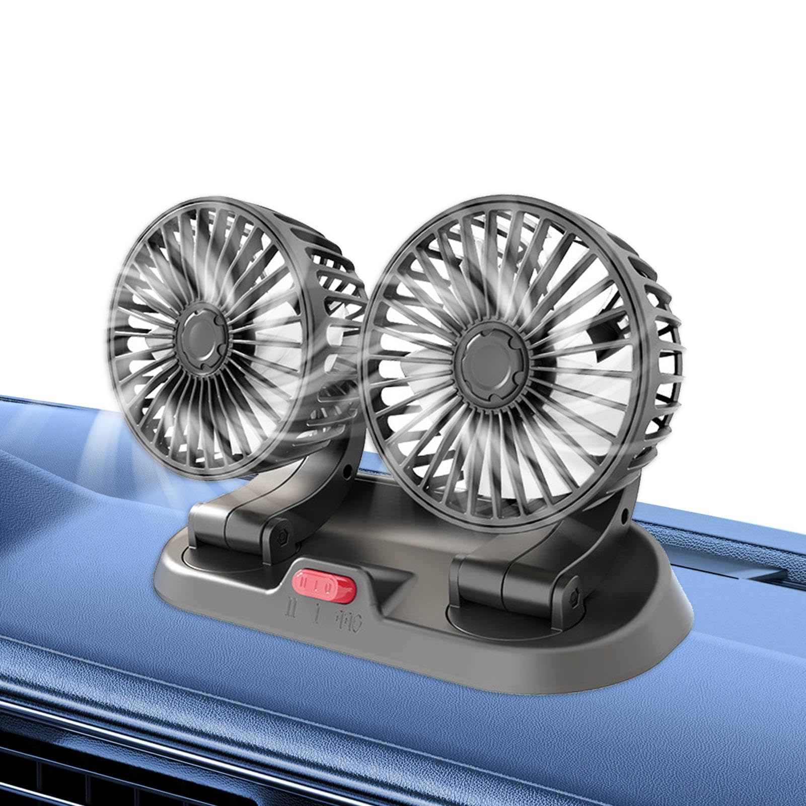 Doppia Ventola Per Auto USB, Doppia Ventola Per Auto Ricaricabile,Ventilatore Elettrico Per La Circolazione 'aria | Ventola Per Sedile Posteriore Per Auto USB Per Bambini Ventole Per Veicoli Girevoli