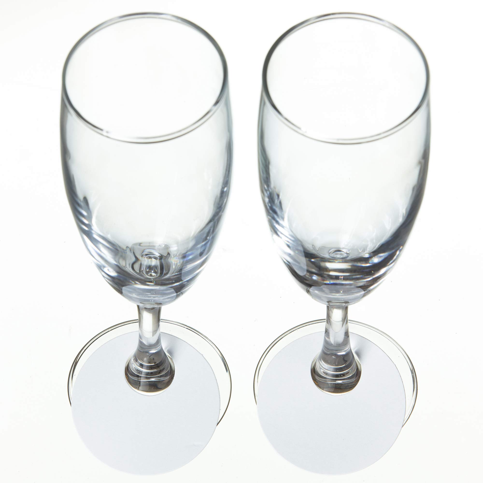 Home Affinity Blank Wine Stemware ID Tags, Wine Glass Drink Markers for Cocktails, Martinis, Champagne Flutes Fits Around Stem 200 pack (Small 2 in. offset cutout)