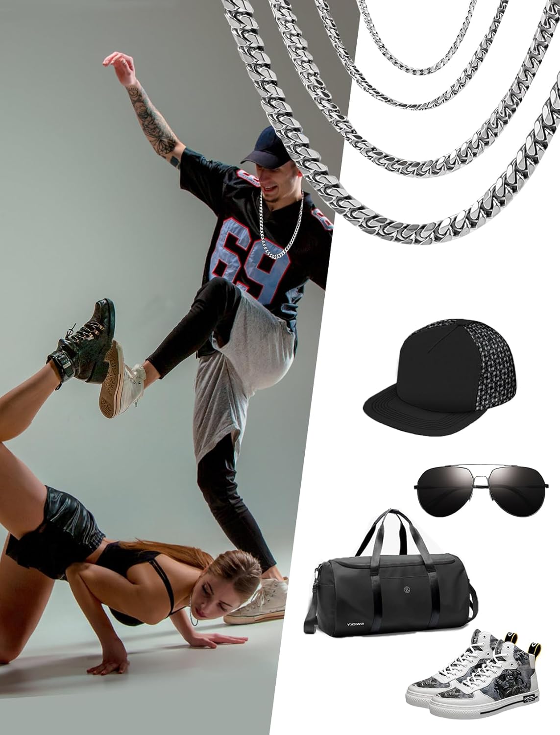 Mens Neckalce Cuban Link Chain for Men Stainless Steel, Thin/Chunky 3/6/9/12mm Width 18" 20" 22" 24" 26" 28" 30" Length, Hip Hop Punk Young Ado Fine Polished Lobster Clasp - Image 2