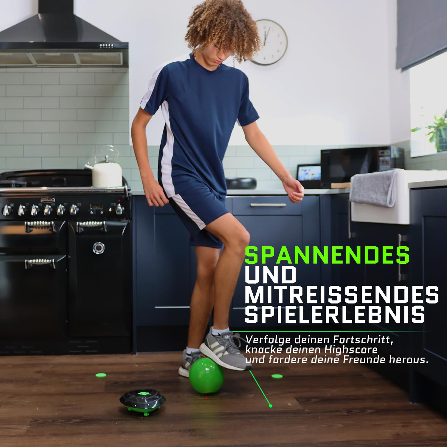Smart Ball 1001CB Soccer BOT Indoor Football Trainer, Negro, Talla Única