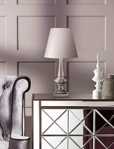 Miniatura 8 de 360 Lighting Moderna lámpara de mesa industrial de 19 pulgadas de alto níquel cepillado plateado, pantalla táctil de metal blanco apagado para