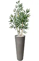 Bambu Artificial Cozinha Vaso Grafiato Alto Decoração (Grafiato Cinza)