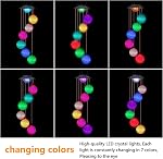 iShabao Solar Wind Chimes, LED Globle Ball Color Changing Outdoor Waterproof Mobile Decorative Hanging Solar Lights for Home Patio Yard Garden Decor Great Gifts for Mom/Grandma