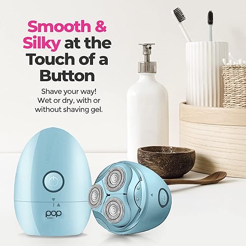 Miniatura 5 de Pop Sonic Afeitadora Moon (pizarra) - Afeitadoras de cara y cuerpo para hombres y mujeres - 3 cabezales rotativos flotantes con tapa extraíble -