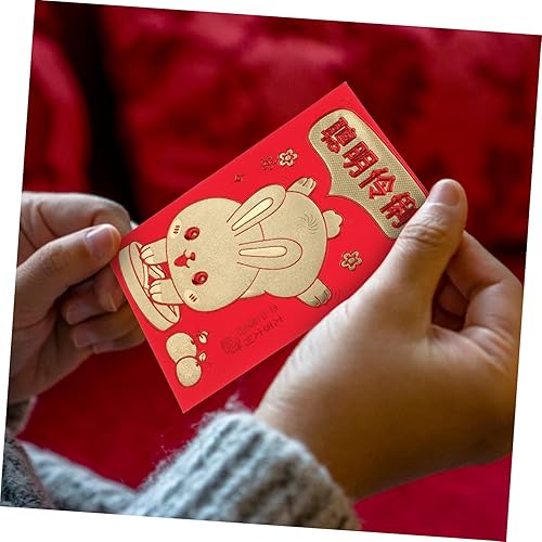 Miniatura 5 de STOBOK 192 Pcs Year of The Rabbit Red Envelope Gift Cash Envelopes Money Envelopes New Year Red Envelopes Lunar Rabbit Hong Bao Rabbit Year Red
