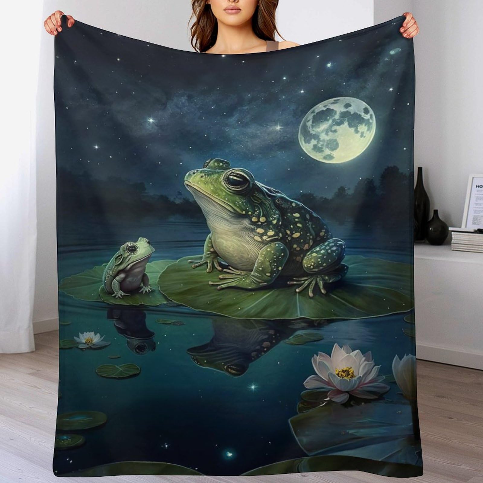 Couverture canapé grenouille flannel pour stopper le froid au home office