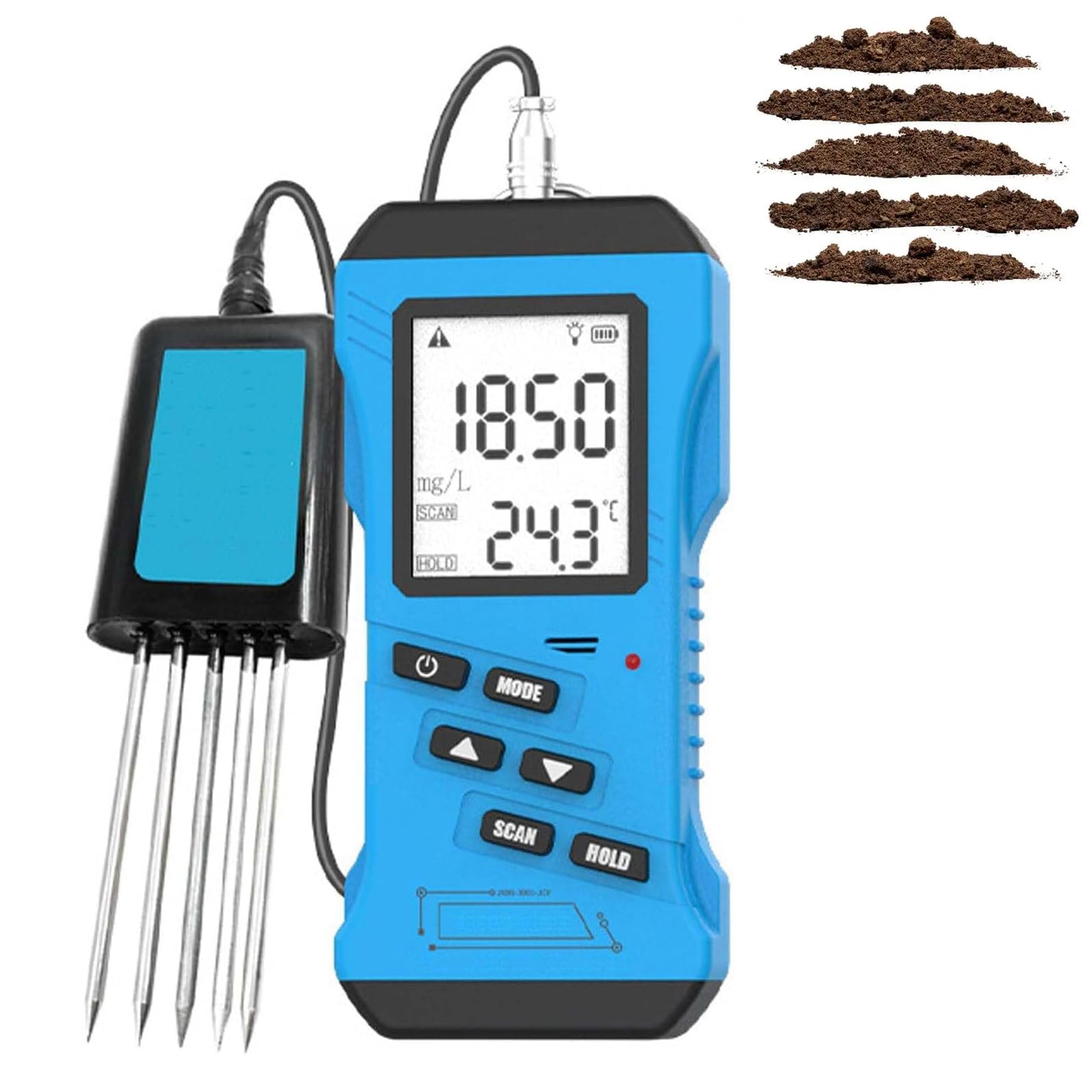 Analizador De Suelo 7 En 1, Analizador De Suelo Multifuncional, Digital De Alta Precisión Y Sensibilidad, Medidor De Potasio Npk, Ph, Humedad Y Conductividad De Nutrient,Size_Name-EC Testing