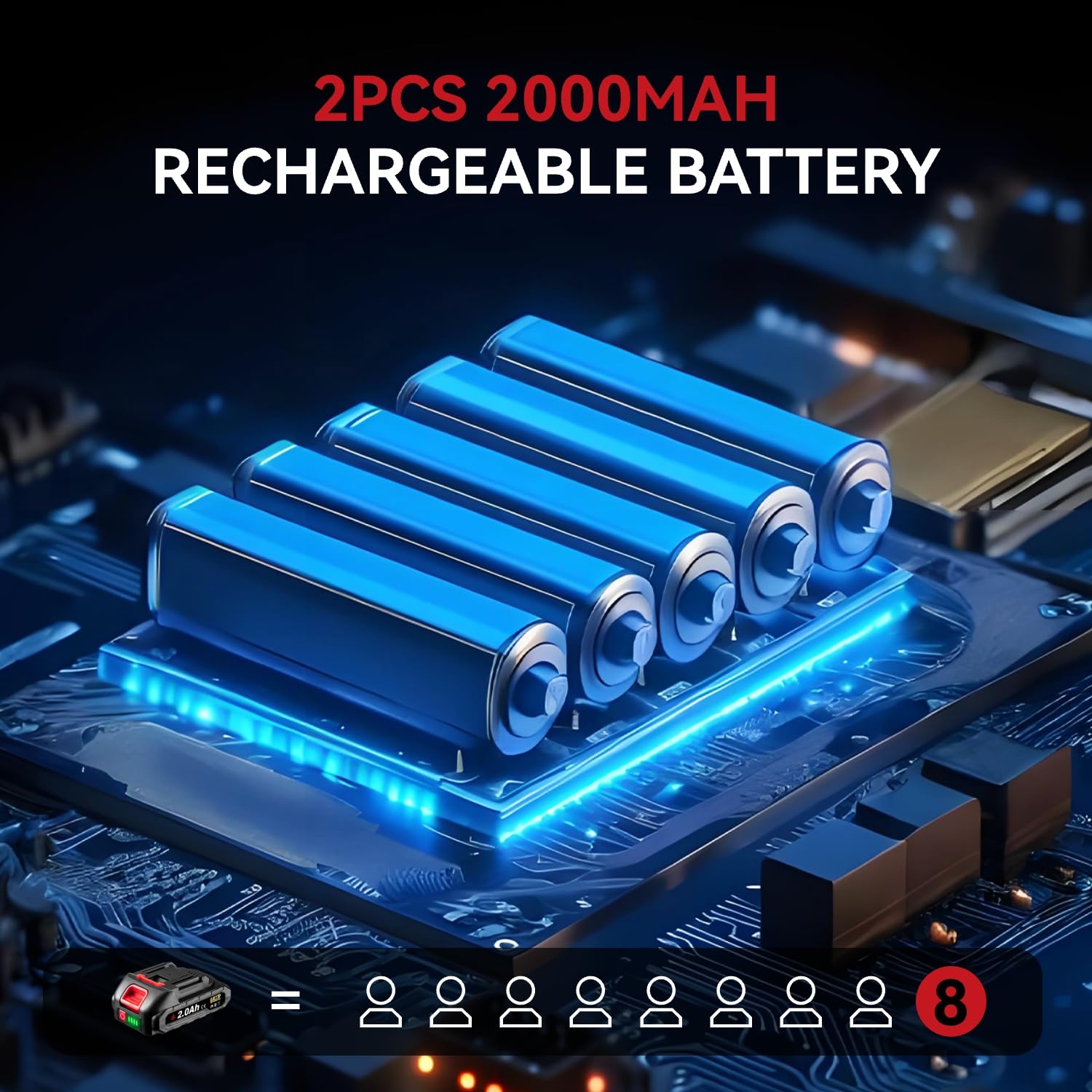 Akku Bandschleifer Mit 2x1500mAh - 6500 U/min, 15 Schleifbändern, 360° Verstellbar