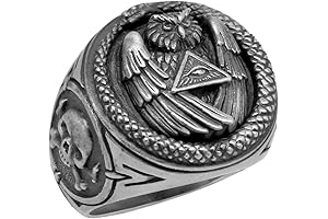 Masonic Sterling Silver 925 Owl Ring