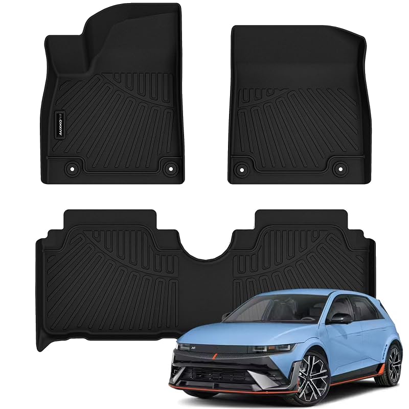Tapetes automotivos de TPE AUXKO para Hyundai IONIQ 5 N 2025 e 2026, pretos, sob medida, kit com 3 peças