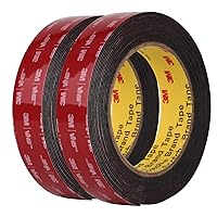 Vista 8 de 3M Cinta de montaje de doble cara, paquete de 2 unidades de 0.5 pulgadas de ancho 5925 VHB, cinta de espuma negra de alta adherencia, impermeable