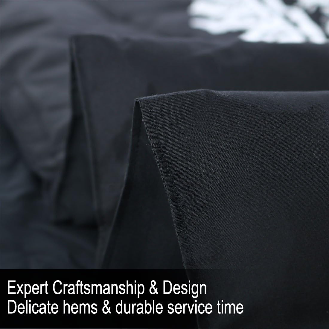 uxcell 3-Piece Bohemian Black Comforter Sets - 3D Printed Bohemia Themed - All-Season Down Quilted Duvet - Reversible Design - Includes 1 Comforter, 2 Pillow Cases Full