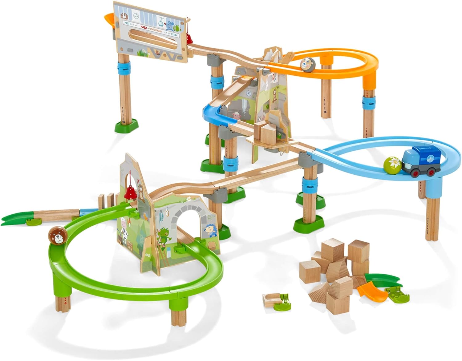 HABA Kullerbu Mountain Adventure Ball Track Ultimate Marble Run Set & Building Toys for Kids Age 2-8, Montessori STEM Learning & Educational Toys