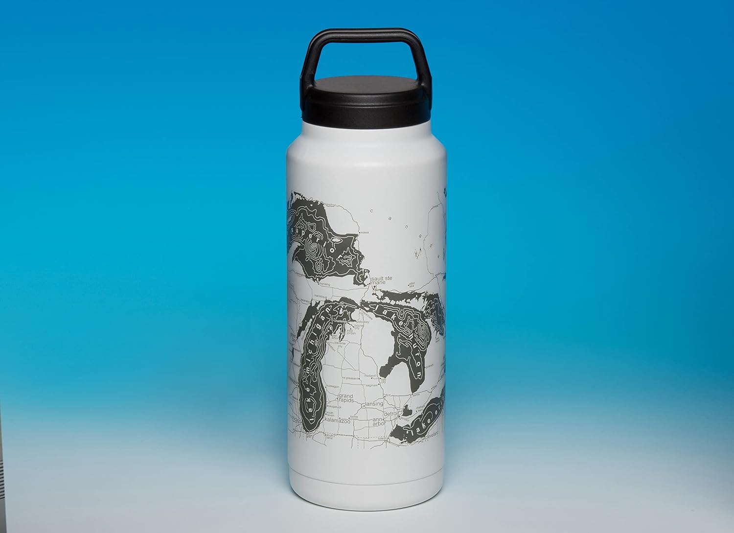 32 Oz Great lakes Map Stainless Steel Vacuum Insulated Water Bottle